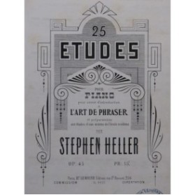 HELLER Stephen 25 Etudes Piano ca1858