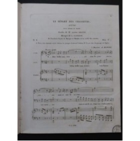 CLAPISSON Louis Le Départ des chasseurs Chant Piano 1840