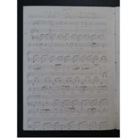 BARRAULT de St ANDRÉ Cajolerie Manuscrit Chant Piano ca1840