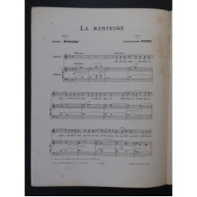 POISE Ferdinand La Menteuse Chant Piano ca1879