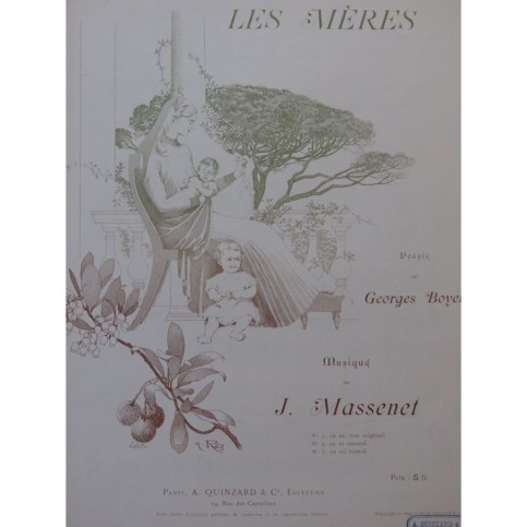 MASSENET Jules Les Mères Chant Piano 1892