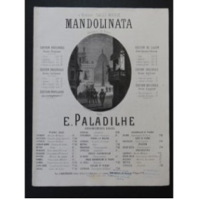 PALADILHE E. Mandolinata Chant Piano XIXe siècle