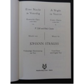 STRAUSS Johann Eine Nacht in Venedig Opera Chant Piano