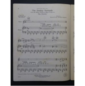 FRIML Rudolf STOTHART Herbert The Donkey Serenade Chant Piano 1937
