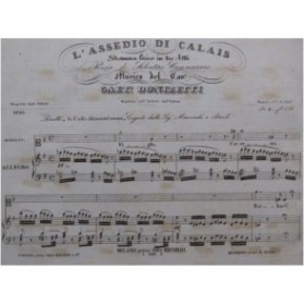 DONIZETTI G. L'Assedio di Calais Duetto Chant Piano ca1836
