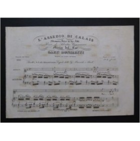 DONIZETTI G. L'Assedio di Calais Duetto Chant Piano ca1836