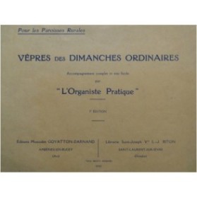 Vêpres des Dimanches Ordinaires Orgue 1943