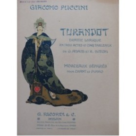 PUCCINI Giacomo Turandot O Maître Chant Piano 1927