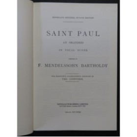 MENDELSSOHN Saint Paul Oratorio Chant Piano