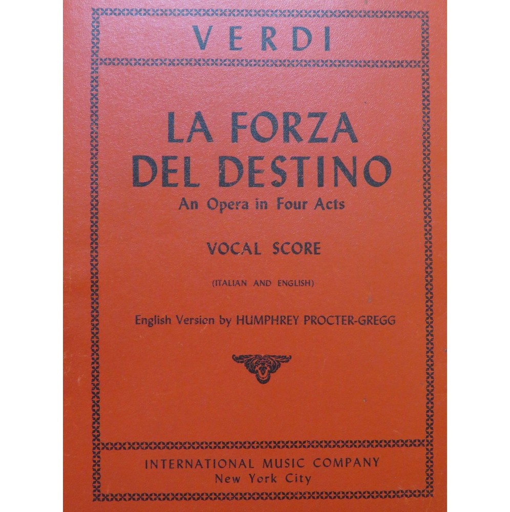 VERDI La Forza Del Destino Opéra Chant Piano 1964
