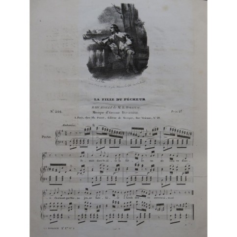 BRUGUIÈRE Édouard La Fille du Pêcheur Chant Piano ca1830