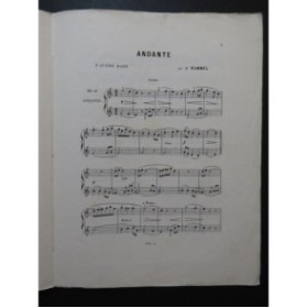 RUMMEL Joseph Andante Piano 4 mains ca1870