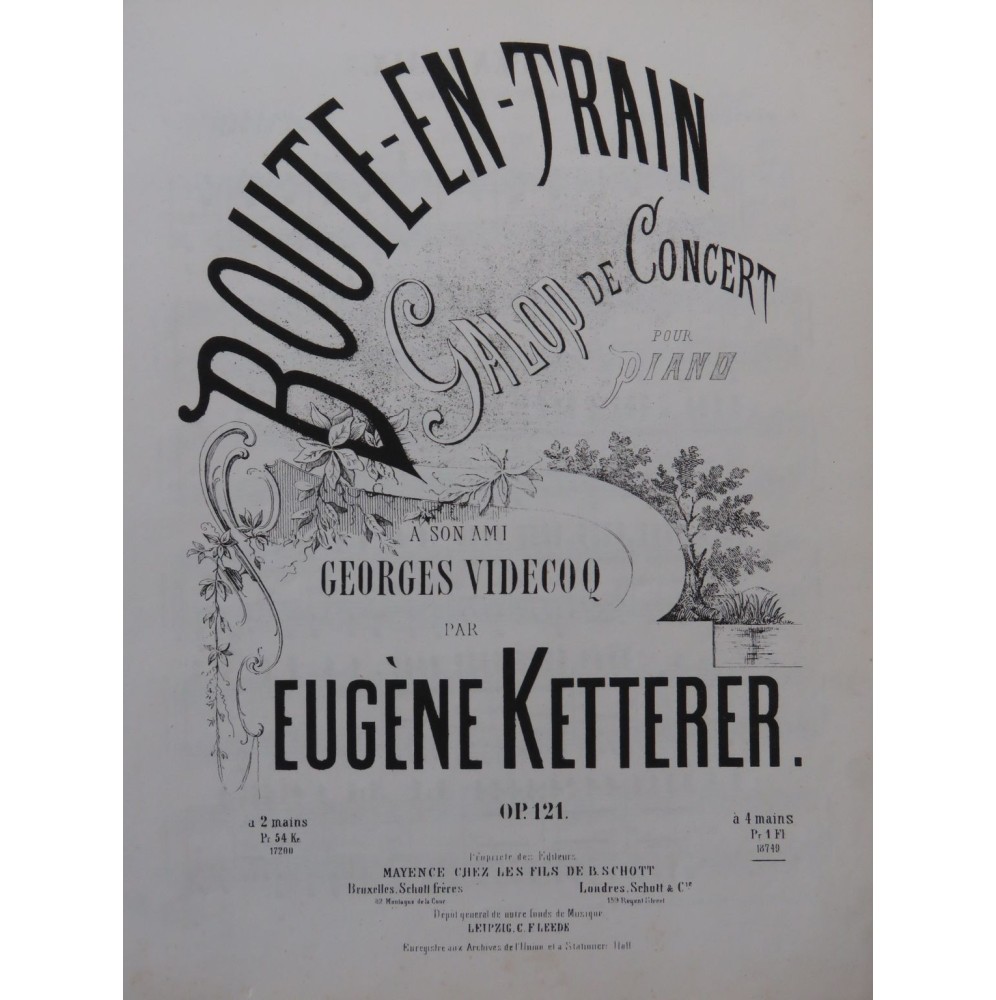 KETTERER Eugène Boute-en-train Galop Piano 4 mains ca1866
