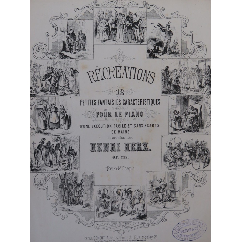 HERZ Henri Le Cor Enchanté Piano ca1870
