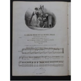 LHUILLIER Edmond La grand-mère et la petite fille Chant Piano ca1830