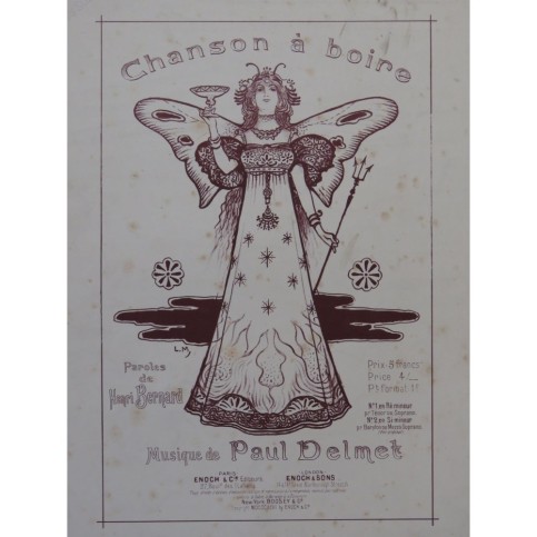 DELMET Paul Chanson à Boire Chant Piano 1896