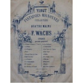 WACHS Frédéric Moïse Rossini Fantaisie Piano 4 mains XIXe