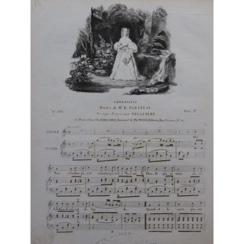 BRUGUIÈRE Édouard Cantatille Chant Piano ca1830