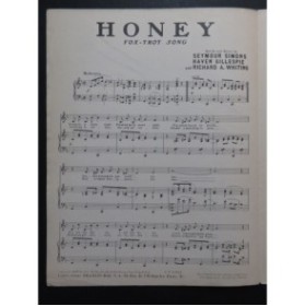 SIMONS S. GILLESPIE  H. and A. WHITING R. Honey Chant Piano 1929