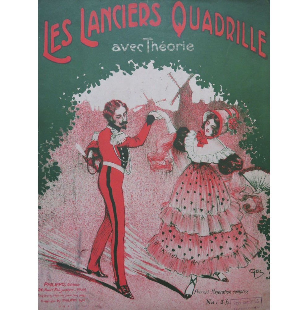 Les Lanciers Quadrille Anglais Danse Piano 1914