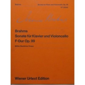 BRAHMS Johannes Sonate op 99 Violoncelle Piano