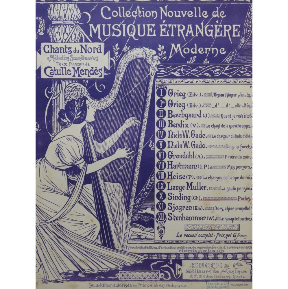 SINDING Christian Perles Chant Piano ca1896