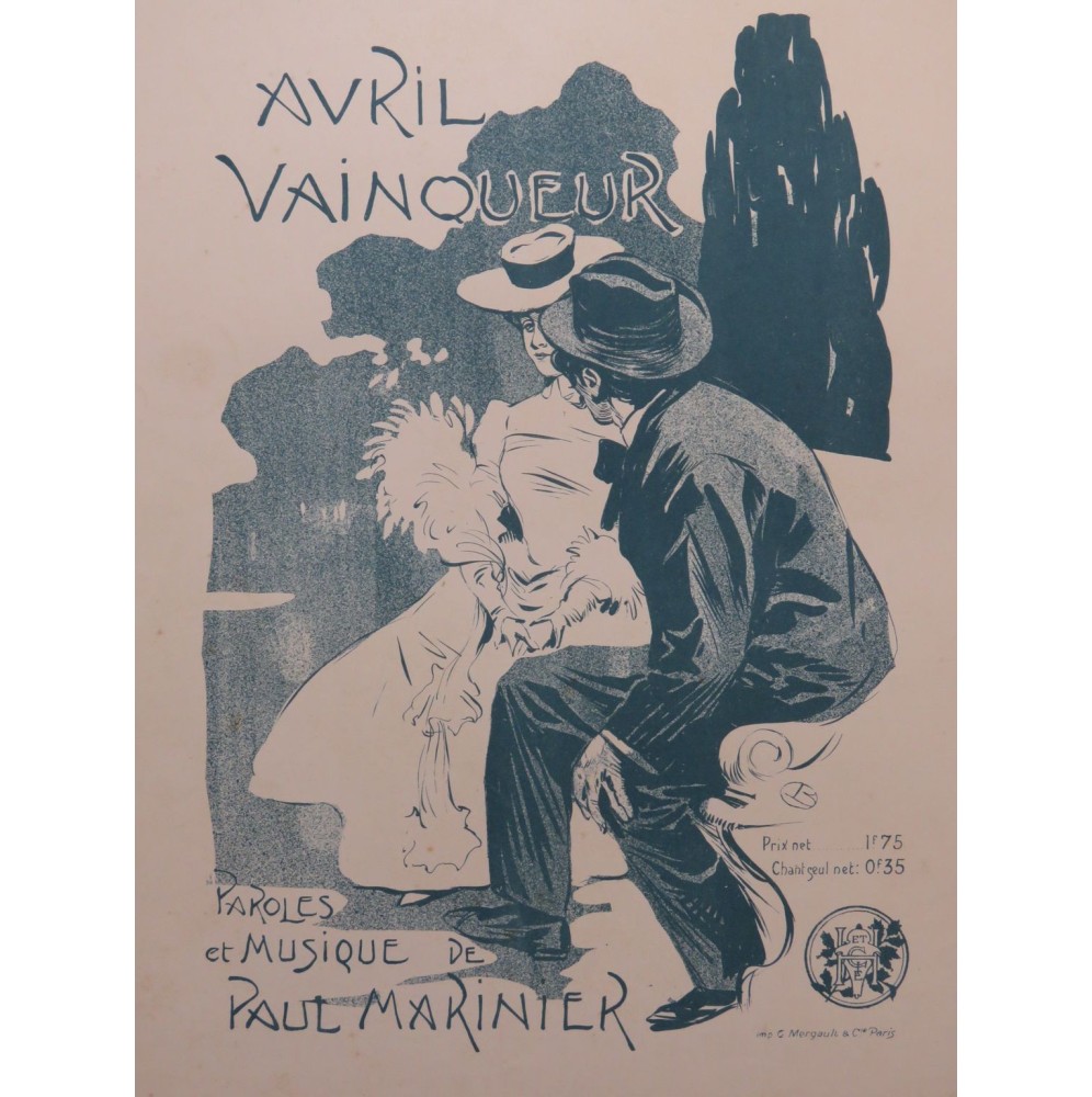 MARINIER Paul Avril Vainqueur Chant Piano ca1910