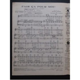PARÈS Philippe et VAN PARYS Georges Fais ça pour moi Chant Piano 1927