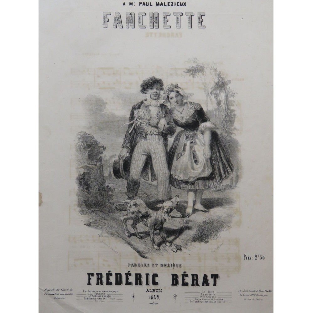 BÉRAT Frédéric Fanchette Chant Piano 1849