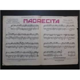 RASPINI Louis & GHESTEM George Madrecita Tango Cancion Piano 1928