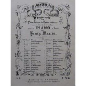 MARTIN Henry Faust de Gounod Potpourri Piano 4 mains ca1860
