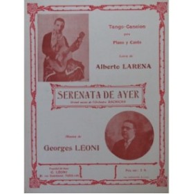 LÉONI Georges Serenata de Ayer Chant Piano 1929
