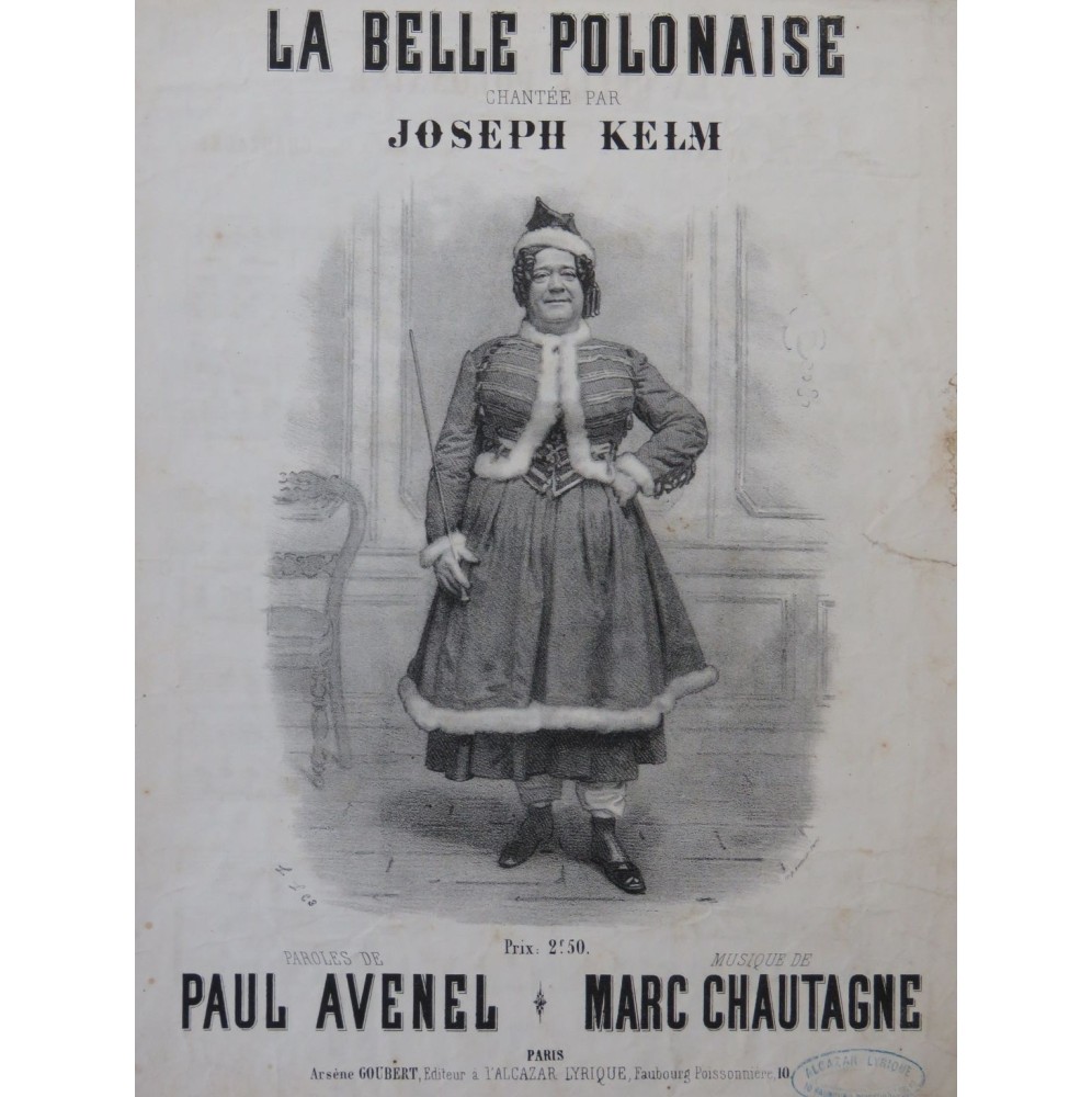 CHAUTAGNE J. Marc La Belle Polonaise Chant Piano ca1850