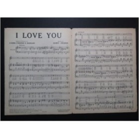 ARCHER Harry I love you Chant Piano 1924