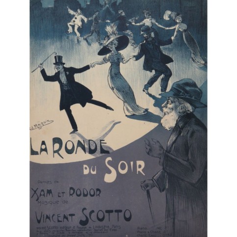 SCOTTO Vincent La ronde du soir Chant Piano 1911