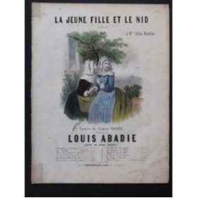 ABADIE Louis La Jeune fille et le nid Chant Piano ca1840