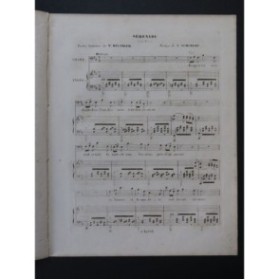 SCHUBERT François La Sérénade Chant Piano ca1845