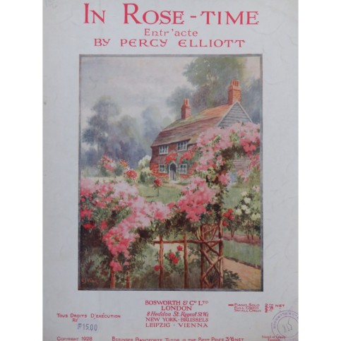 ELLIOTT Percy In Rose-Time Piano 1928