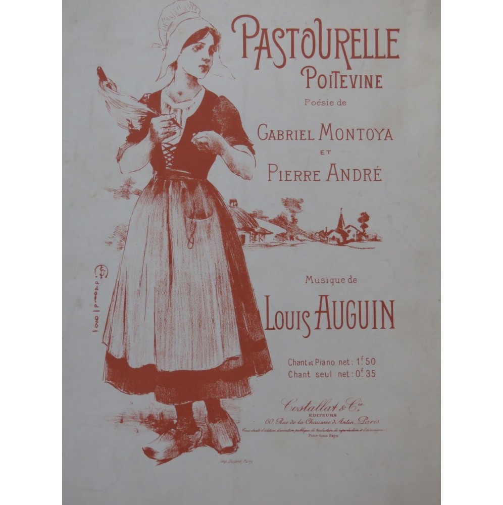AUGUIN Louis Pastourelle Chant Piano 1896