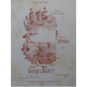 MARTY Georges L'été Chant Piano ca1893