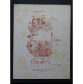 MARTY Georges L'été Chant Piano ca1893