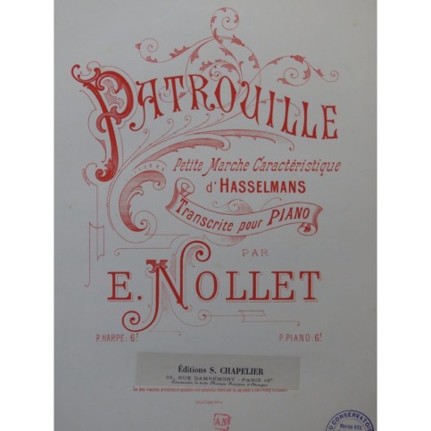 NOLLET E. Patrouille Piano ca1900