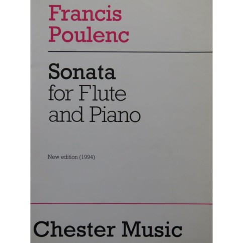 POULENC Francis Sonata Flûte Piano 1994