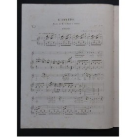 ROSSINI Gioachino L'Invito Chant Piano ca1830