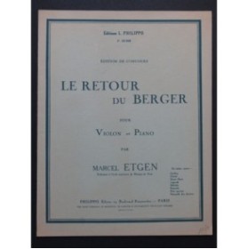 ETGEN Marcel Le retour du Berger Violon Piano