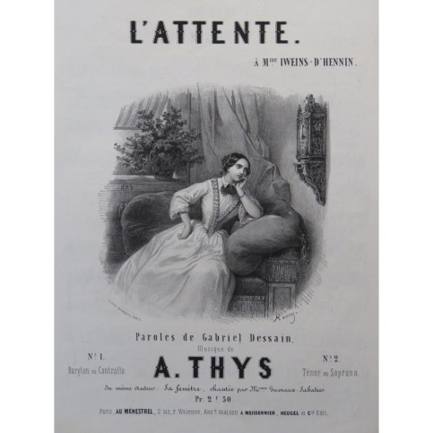 THYS A. L'Attente Chant Piano ca1850