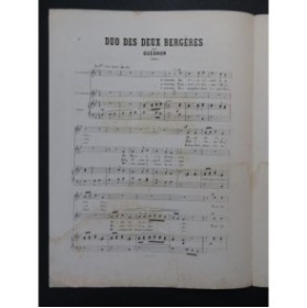 GUÉDRON Pierre Duo des deux Bergères Chant Piano ca1880