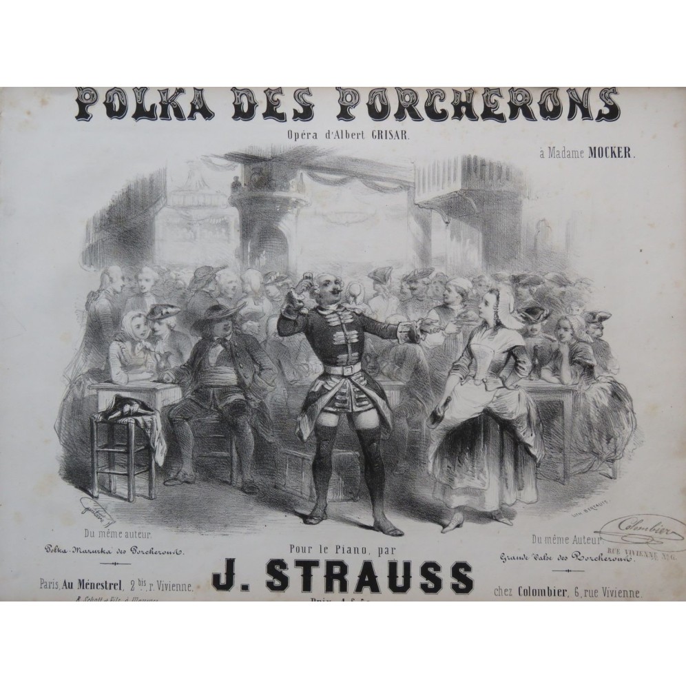 STRAUSS Johann Polka des Porcherons Piano ca1840