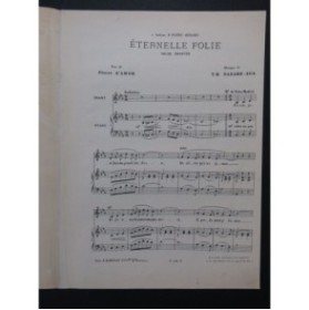 NAZARE AGA Y. K. Éternelle Folie Chant Piano 1898