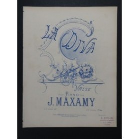 MAXAMY J. La Diva Valse Piano 4 mains ca1880